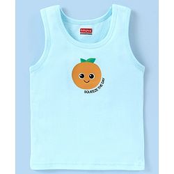 Babyhug 100% Cotton Sleeveless Sando Orange Print Pack of 3 - White & Blue