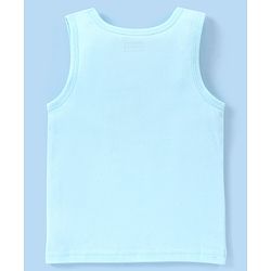 Babyhug 100% Cotton Sleeveless Sando Orange Print Pack of 3 - White & Blue