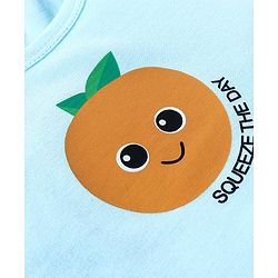 Babyhug 100% Cotton Sleeveless Sando Orange Print Pack of 3 - White & Blue