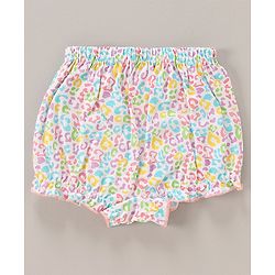 Babyhug 100% Cotton Bloomers Polka Dots & Floral Print Pack of 3 - Purple Blue & Pink