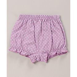 Babyhug 100% Cotton Bloomers Polka Dots & Floral Print Pack of 3 - Purple Blue & Pink