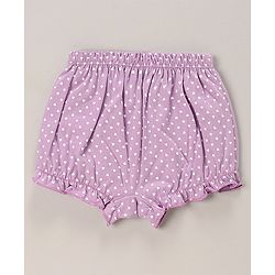 Babyhug 100% Cotton Bloomers Polka Dots & Floral Print Pack of 3 - Purple Blue & Pink