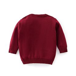 Babyhug Full Sleeves Sweater Set Deer Design- Maroon