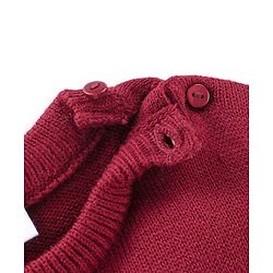 Babyhug Full Sleeves Sweater Set Deer Design- Maroon