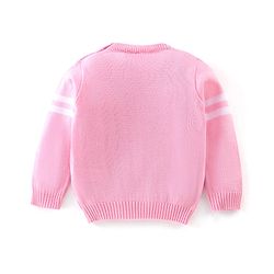 Babyhug Full Sleeves Sweater Set Bunny Design- Pink