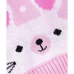 Babyhug Full Sleeves Sweater Set Bunny Design- Pink