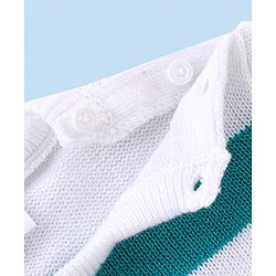 Babyhug Full Sleeves Sweater Set Stripes Design- White & Pink