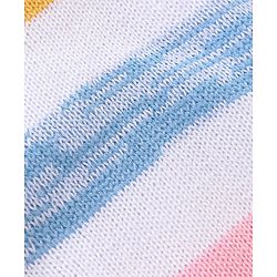 Babyhug Full Sleeves Sweater Set Stripes Design- White & Pink