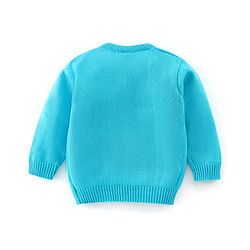 Babyhug Full Sleeves Sweater Set Hearts Design- Blue
