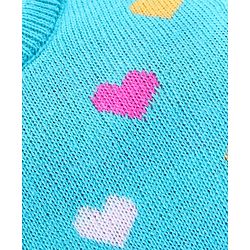 Babyhug Full Sleeves Sweater Set Hearts Design- Blue