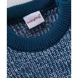 Babyhug Knit Full Sleeves Sweater Set Solid - Navy Blue