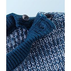 Babyhug Knit Full Sleeves Sweater Set Solid - Navy Blue