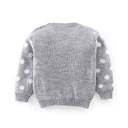 Babyhug Full Sleeves Sweater Set Bunny Design- Grey