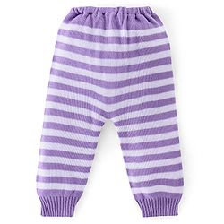 Babyhug Knitted Full Sleeves Sweater Set Teddy Design- Purple
