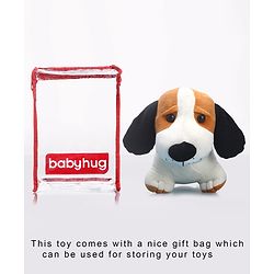 Babyhug Murphy Dog Soft Toy White & Brown -  Length 55 cm