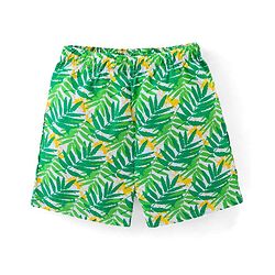 Babyhug Cotton Woven Boxers Leaf & Boat Print Pack Of 3- Yellow Green & Blue