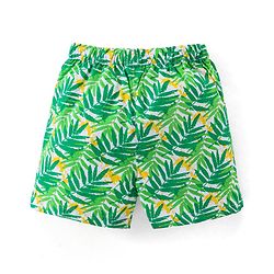 Babyhug Cotton Woven Boxers Leaf & Boat Print Pack Of 3- Yellow Green & Blue
