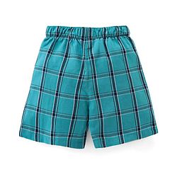 Babyhug Cotton Woven Elasticated Boxers with Checks & Boats Print Pack of 3 - Navy Blue & Yellow