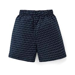 Babyhug Cotton Woven Elasticated Boxers with Checks & Boats Print Pack of 3 - Navy Blue & Yellow