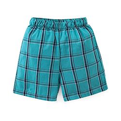 Babyhug Cotton Woven Elasticated Boxers with Checks & Boats Print Pack of 3 - Navy Blue & Yellow