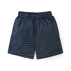 Babyhug Cotton Woven Elasticated Boxers with Checks & Boats Print Pack of 3 - Navy Blue & Yellow