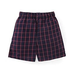 Babyhug Cotton Woven Elasticated Boxers with Checks & Beach Print Pack of 3 - Turquoise & Navy Blue
