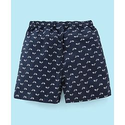 Babyhug Cotton Woven Boxers Scooter & Palms Leafs Print Pack Of 3 - Blue White & Green