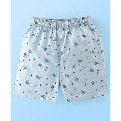 Babyhug Cotton Woven Elasticated Boxers with Checks & Stars Print Pack of 3 - Blue & Brown