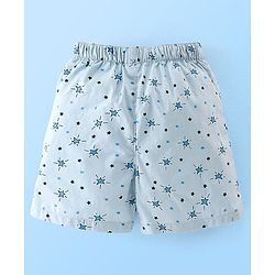 Babyhug Cotton Woven Elasticated Boxers with Checks & Stars Print Pack of 3 - Blue & Brown