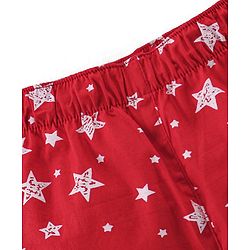 Babyhug Cotton Woven Elasticated Boxers with Stars Print Pack of 3 - Navy Blue & Red