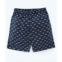 Babyhug Cotton Woven Elasticated Boxers with Stars Print Pack of 3 - Navy Blue & Red