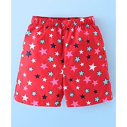 Babyhug Cotton Woven Boxers Stars & Crane Print Pack Of 3- Red White & Blue