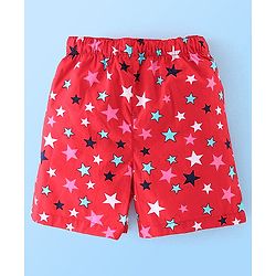 Babyhug Cotton Woven Boxers Stars & Crane Print Pack Of 3- Red White & Blue