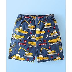 Babyhug Cotton Woven Boxers Stars & Crane Print Pack Of 3- Red White & Blue