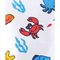 Babyhug Cotton Woven Knee Length Boxers Checks & Marine Life Print Pack of 3 - Maroon White & Black