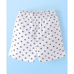 Babyhug Cotton Woven Knee Length Boxers Checks & Star Print Pack of 3 - Maroon White & Black