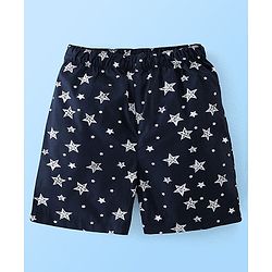 Babyhug Cotton Woven Knee Length Boxers Checks & Star Print Pack of 3 - Maroon White & Black