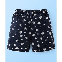 Babyhug Cotton Woven Knee Length Boxers Checks & Star Print Pack of 3 - Maroon White & Black