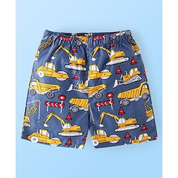 Babyhug Cotton Woven Boxers Print Lion & Text Print Pack of 3 - White & Blue