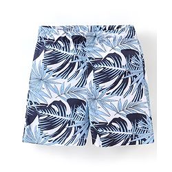 Babyhug Cotton Woven Boxers Camo & Leaf Print Pack Of 3- Blue & White