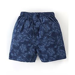 Babyhug Cotton Woven Boxers Camo & Leaf Print Pack Of 3- Blue & White