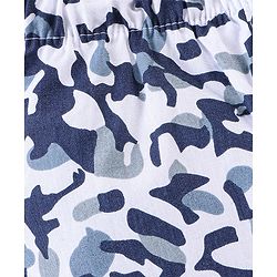 Babyhug Cotton Woven Boxers Camo & Leaf Print Pack Of 3- Blue & White