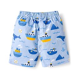 Babyhug Cotton Woven Regular Boxers Jungle Print Pack of 3 - Green & Blue