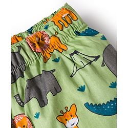 Babyhug Cotton Woven Regular Boxers Jungle Print Pack of 3 - Green & Blue