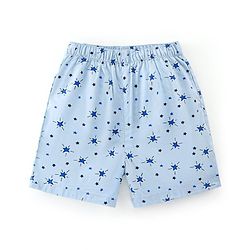 Babyhug Cotton Woven Boxers Star & Checks Print Pack Of 3- Blue & Red