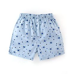 Babyhug Cotton Woven Boxers Star & Checks Print Pack Of 3- Blue & Red
