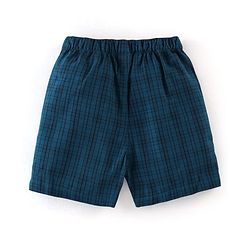 Babyhug Cotton Woven Boxers Star & Checks Print Pack Of 3- Blue & Red