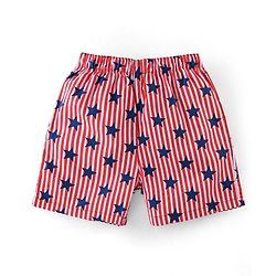 Babyhug Cotton Woven Boxers Star & Checks Print Pack Of 3- Blue & Red