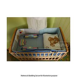 Babyhug Kelly Wooden Cot with Detachable Bassinet & Mosquito Net  Natural| Adjustable Height| Wheels for Easy Movement| Easy to Assemble| Foldable Side Rail| Foldable Table|  Storage Space