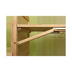 Babyhug Kelly Wooden Cot with Detachable Bassinet & Mosquito Net  Natural| Adjustable Height| Wheels for Easy Movement| Easy to Assemble| Foldable Side Rail| Foldable Table|  Storage Space